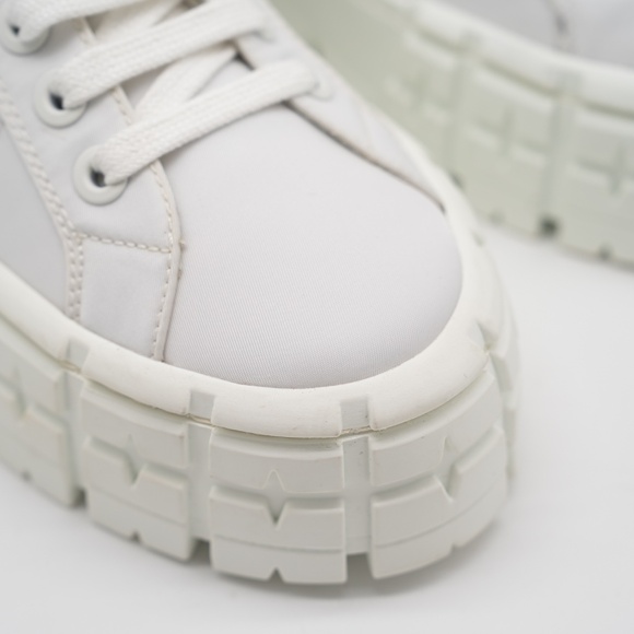 size 39.5eu 9.5 US Prada Double Wheel Platform Sneaker White Nylon - Picture 7 of 16